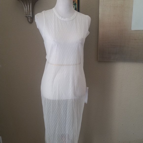 BCBGeneration NWT sheer white dress - Picture 1 of 6